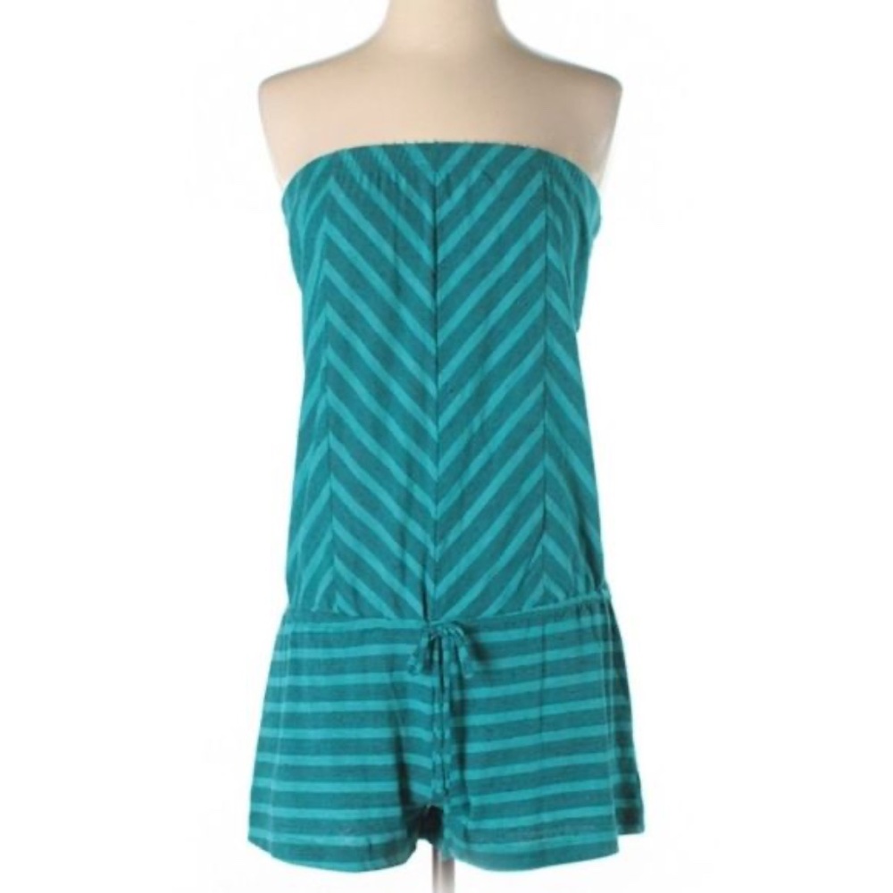 [a19-27] Lucky Brand Stripe Chevron Coverup Romper